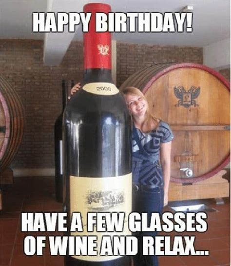 happy birthday memes with wine|happy birthday wine meme funny.